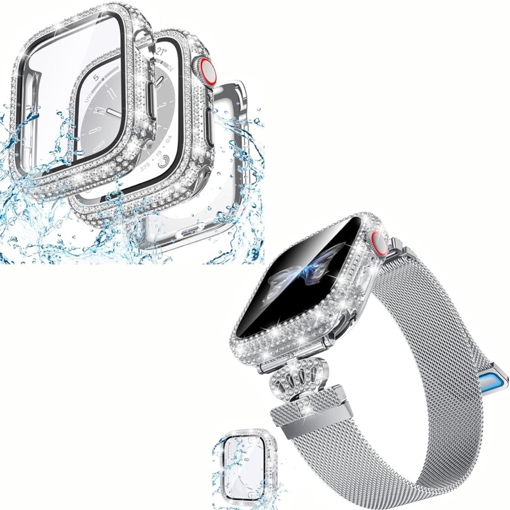 NIP Goton Bling Waterproof Case & Magnetic Band Compatible with Apple Watch 40mm